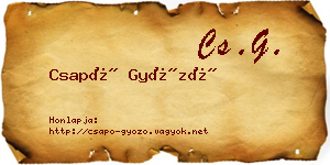 Csapó Győző névjegykártya